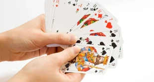 Free hands holding playing cards